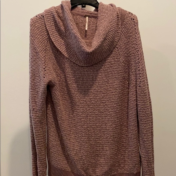 Free people mauve cowl neck sweater - Picture 2 of 3